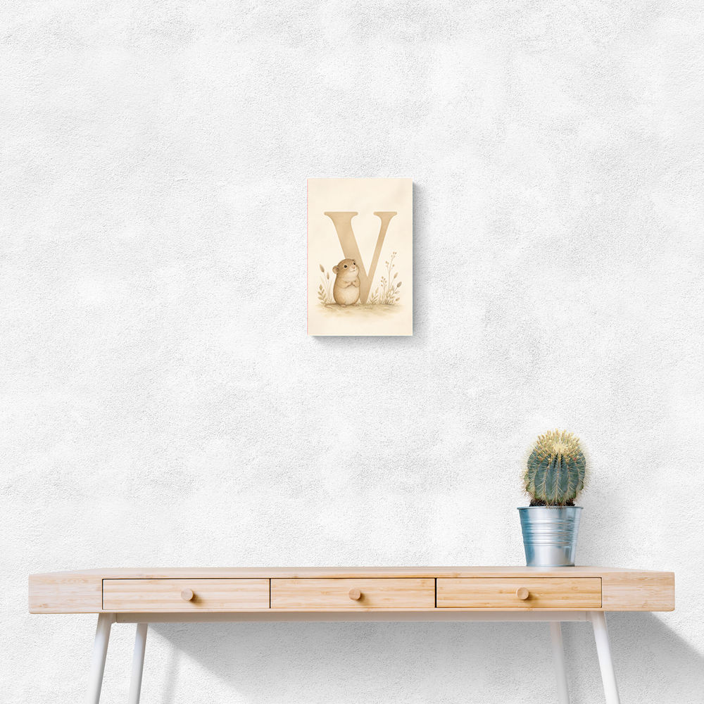 V For Vole Childrens Art Print