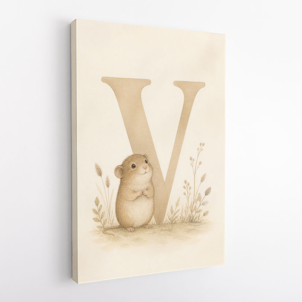 V For Vole Childrens Art Print