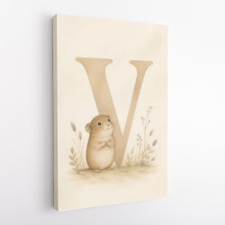 V For Vole Childrens Art Print