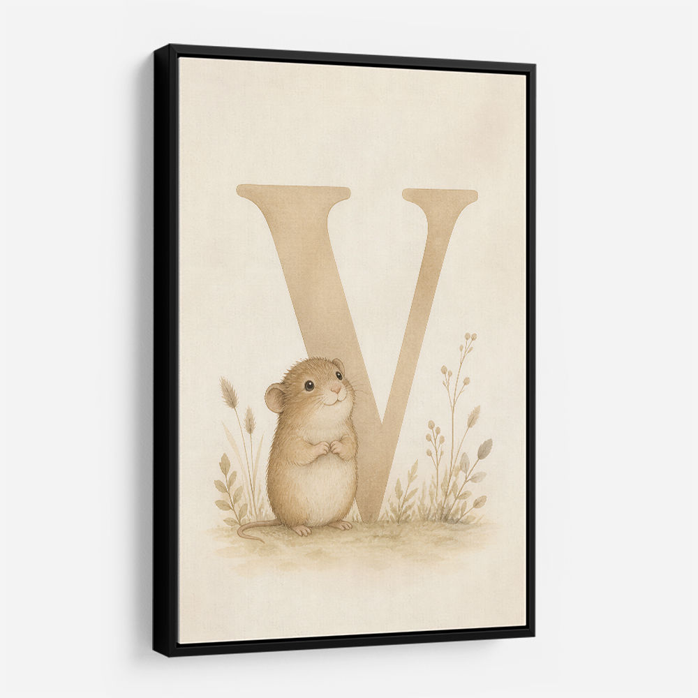 V For Vole Childrens Art Print
