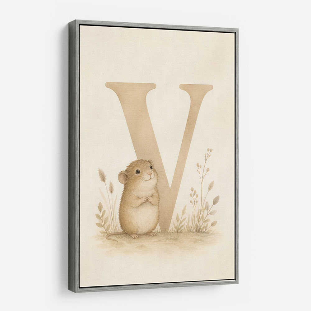 V For Vole Childrens Art Print
