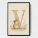 V For Vole Childrens Art Print