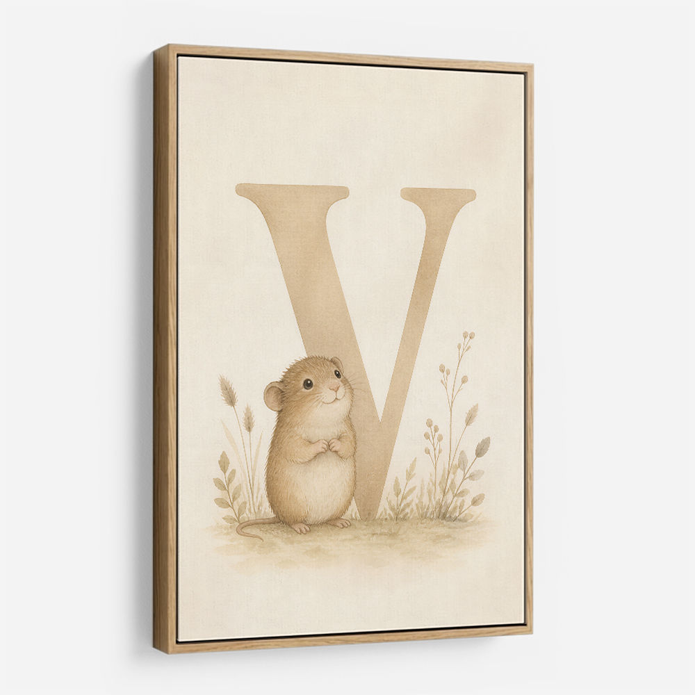 V For Vole Childrens Art Print