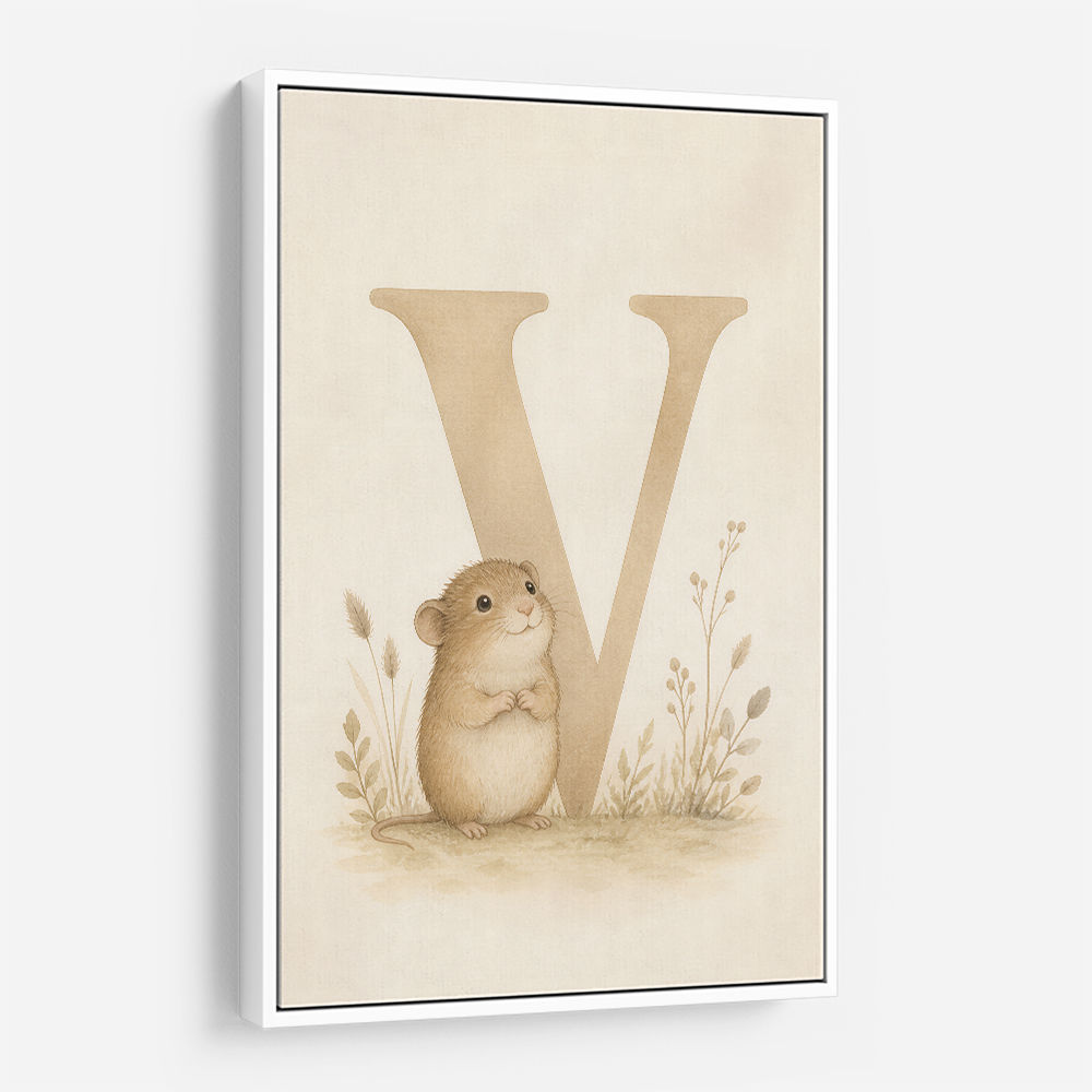 V For Vole Childrens Art Print