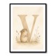 V For Vole Childrens Art Print