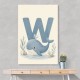 W For Whale Nursery Art Print