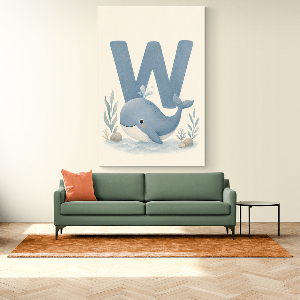 W For Whale Nursery Art Print