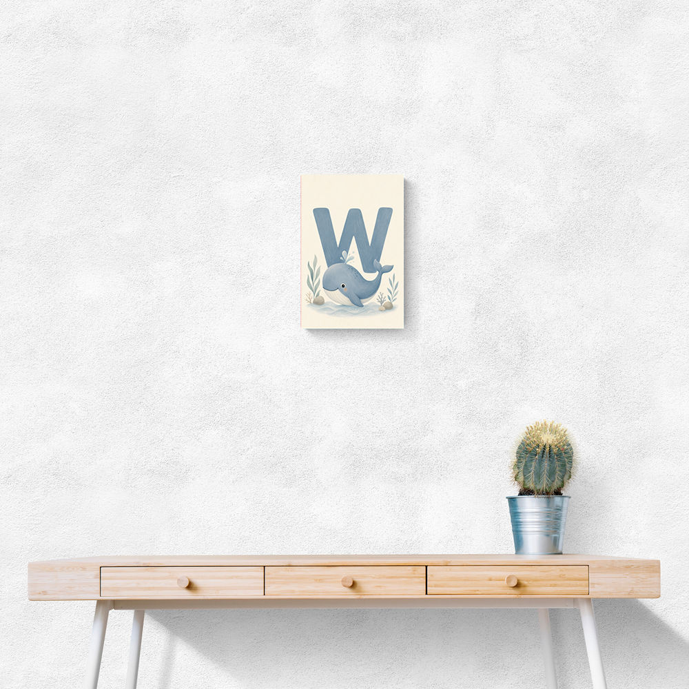 W For Whale Nursery Art Print