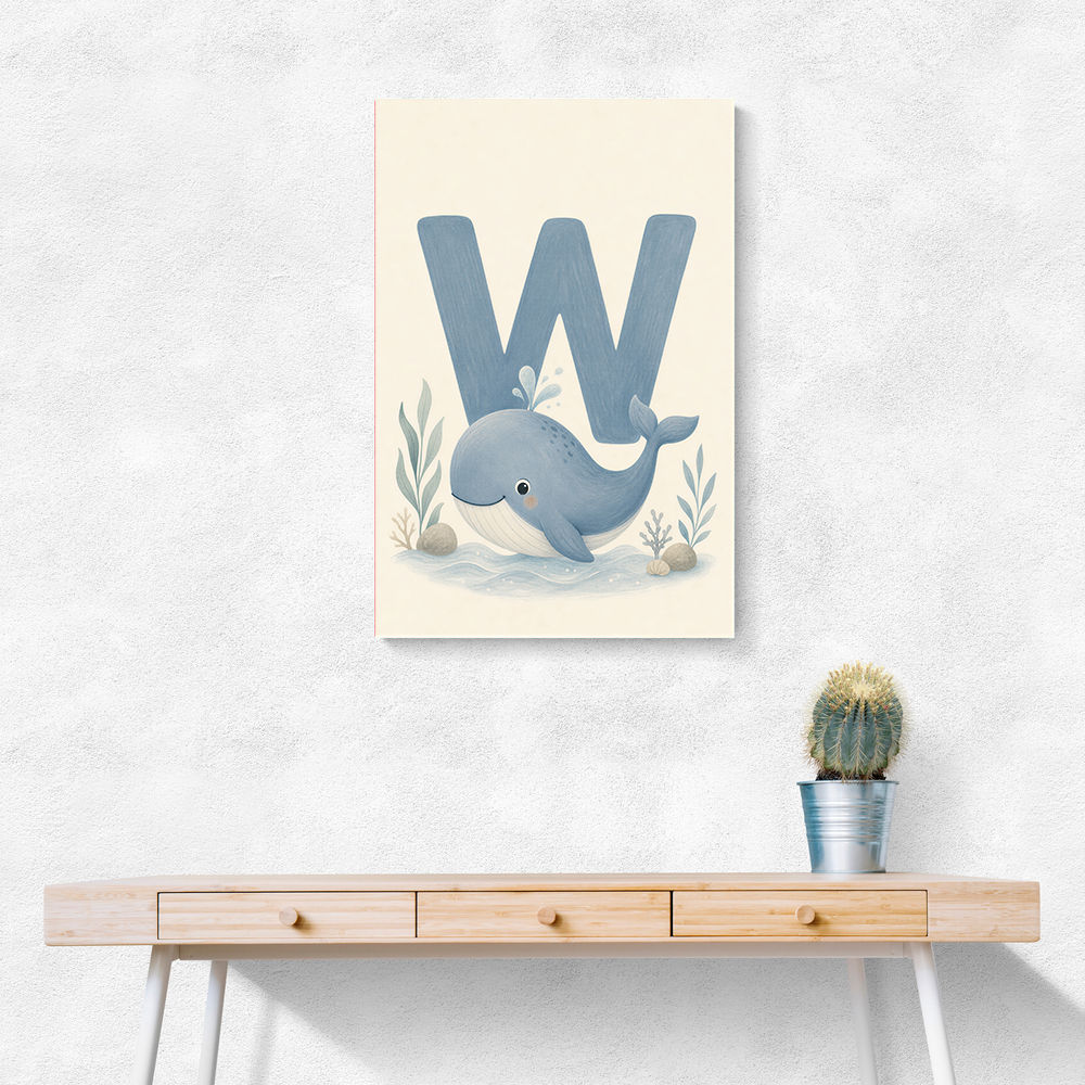 W For Whale Nursery Art Print