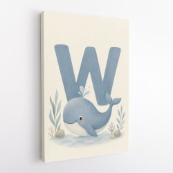 W For Whale Nursery Art Print