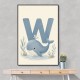 W For Whale Nursery Art Print