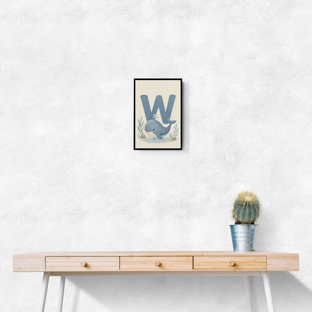 W For Whale Nursery Art Print