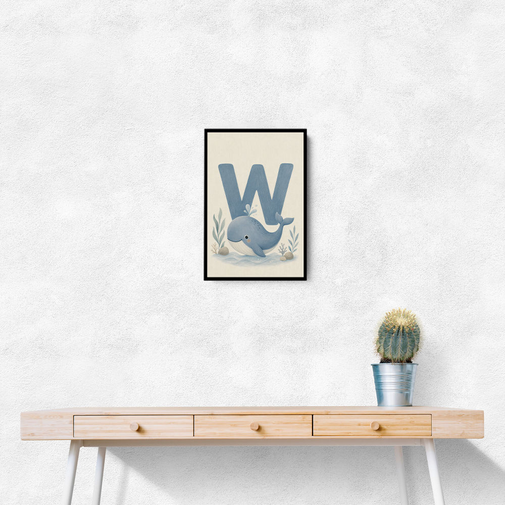 W For Whale Nursery Art Print