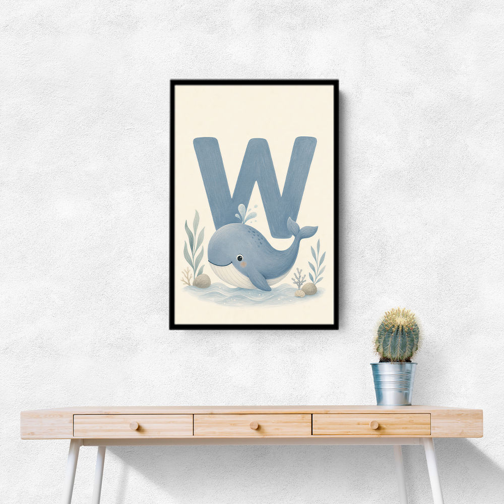 W For Whale Nursery Art Print