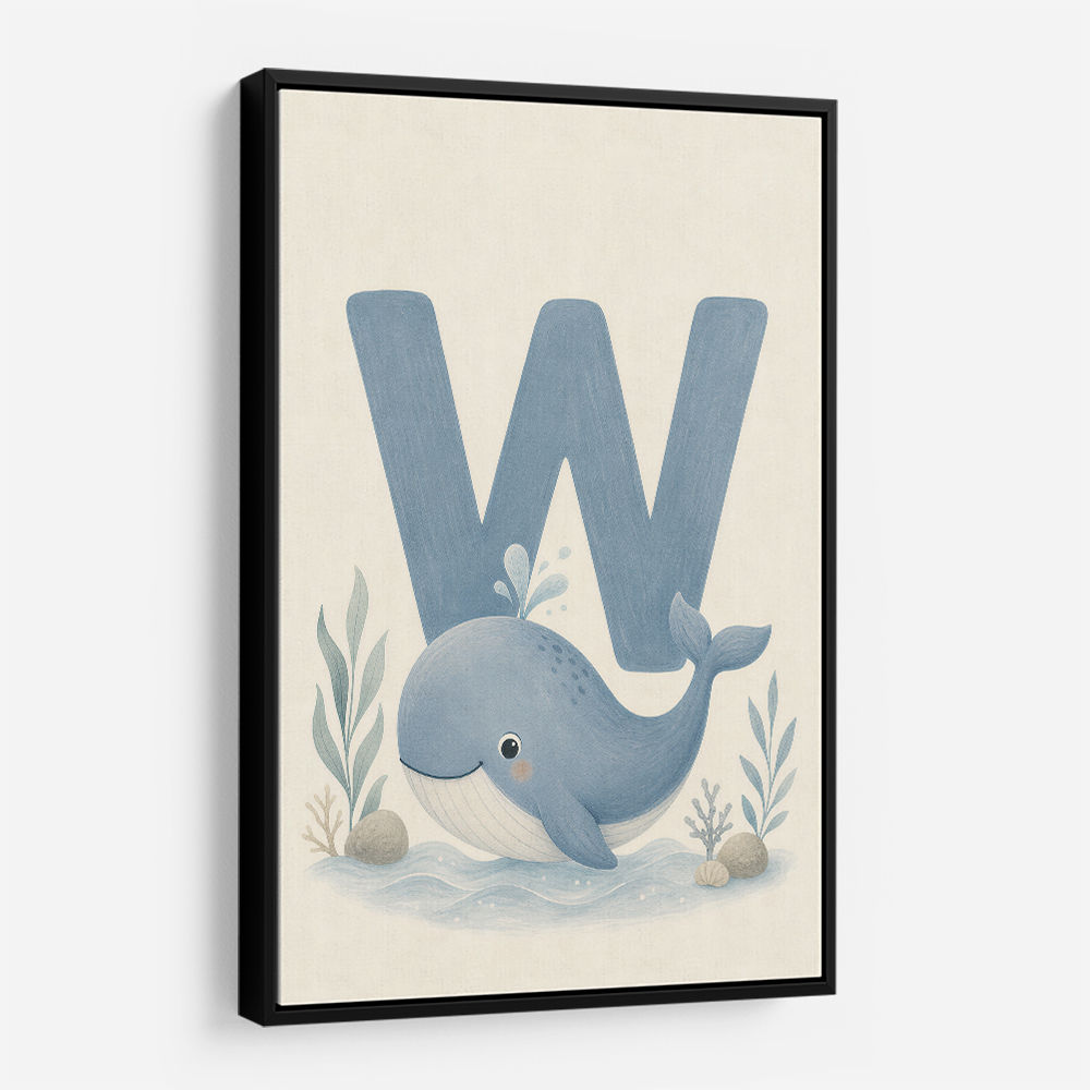 W For Whale Nursery Art Print