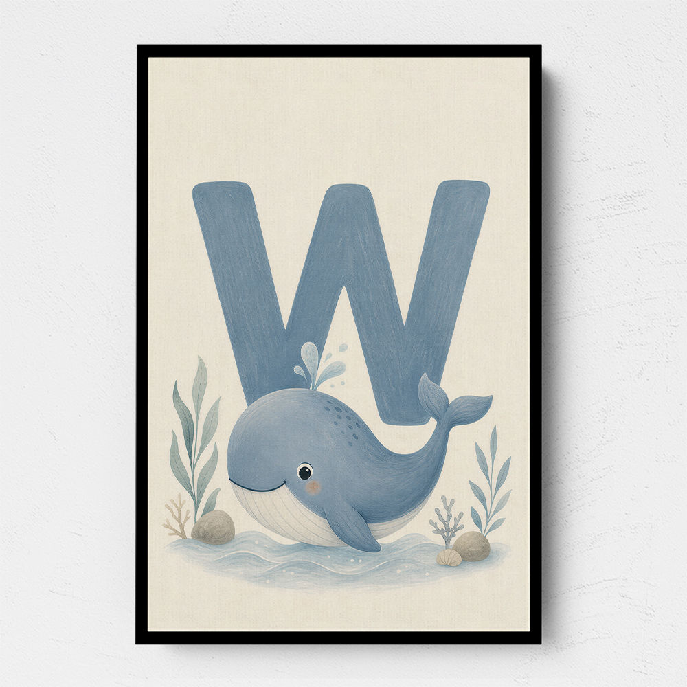 W For Whale Nursery Art Print