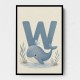 W For Whale Nursery Art Print