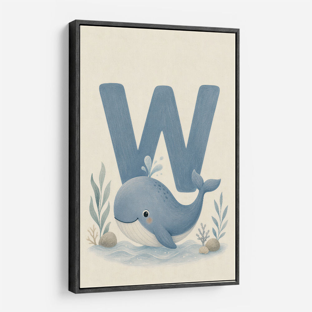 W For Whale Nursery Art Print