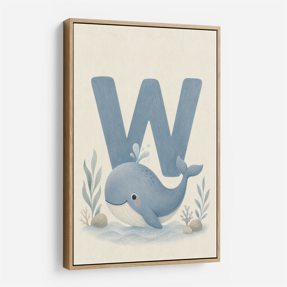 W For Whale Nursery Art Print