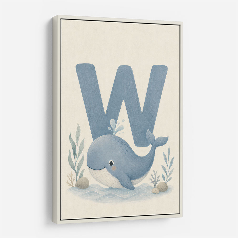 W For Whale Nursery Art Print