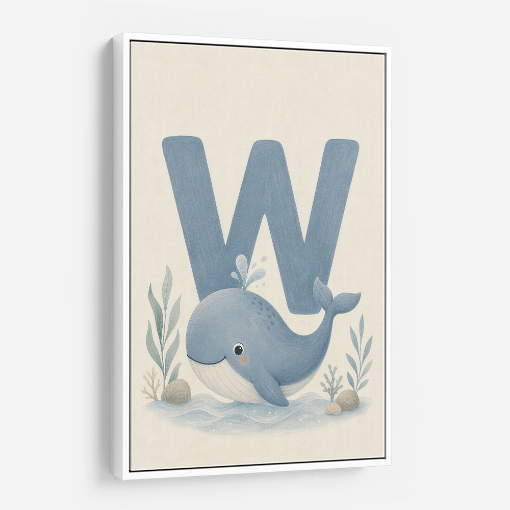 W For Whale Nursery Art Print