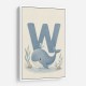 W For Whale Nursery Art Print