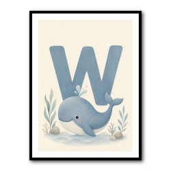W For Whale Nursery Art Print