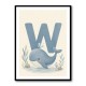W For Whale Nursery Art Print