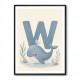 W For Whale Nursery Art Print