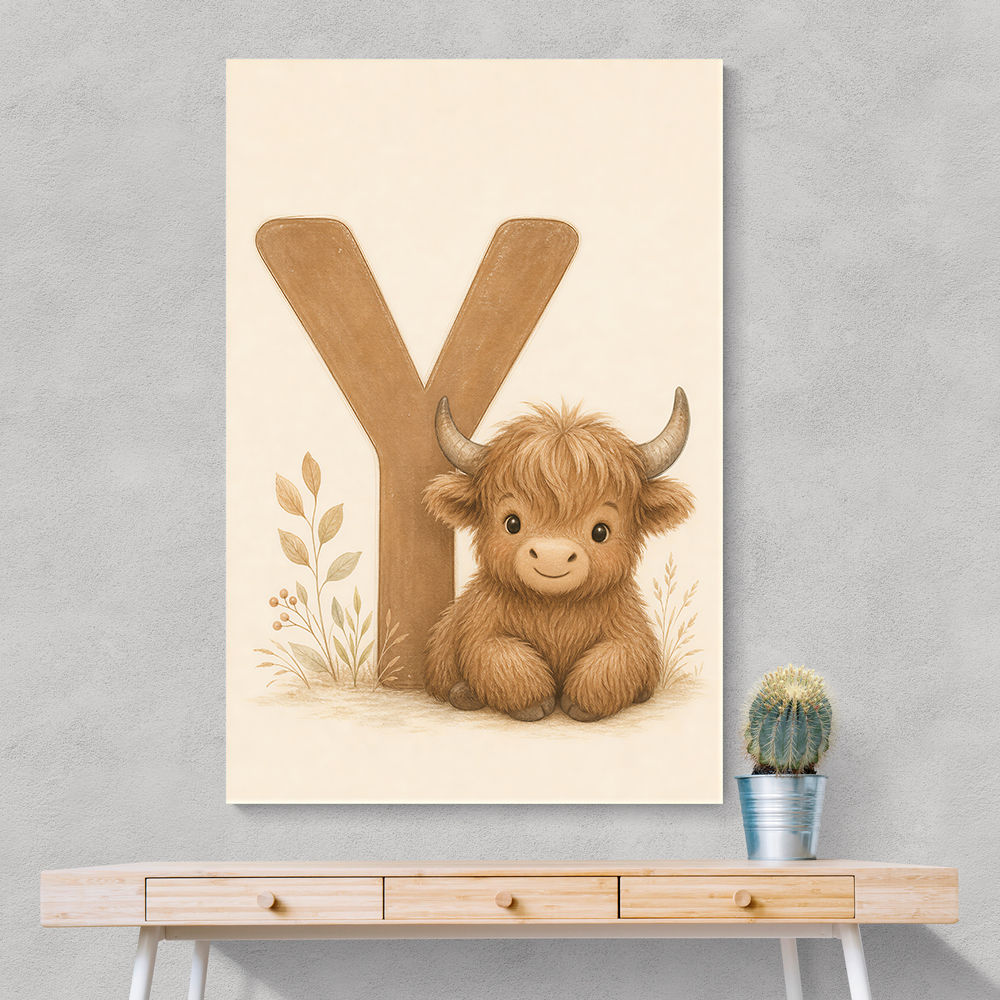 Y For Yak Illustration Art Print