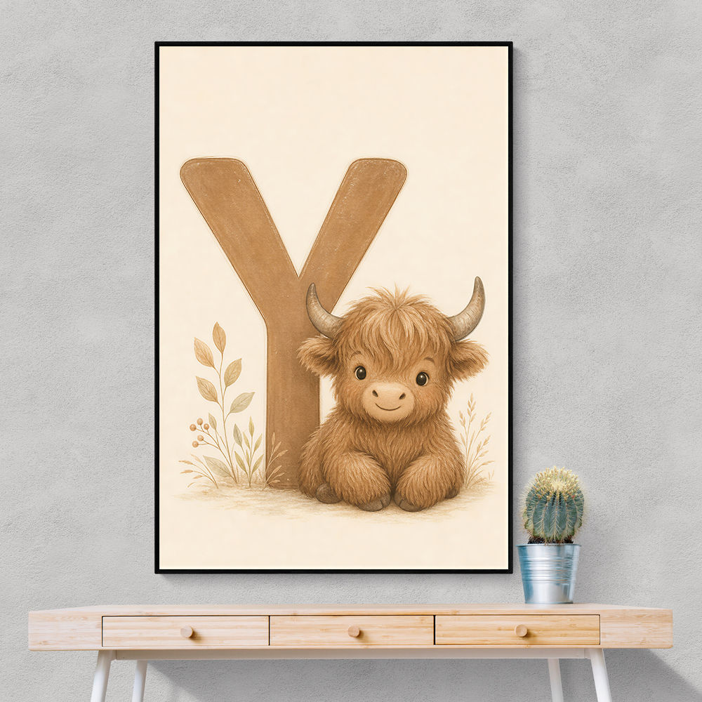Y For Yak Illustration Art Print