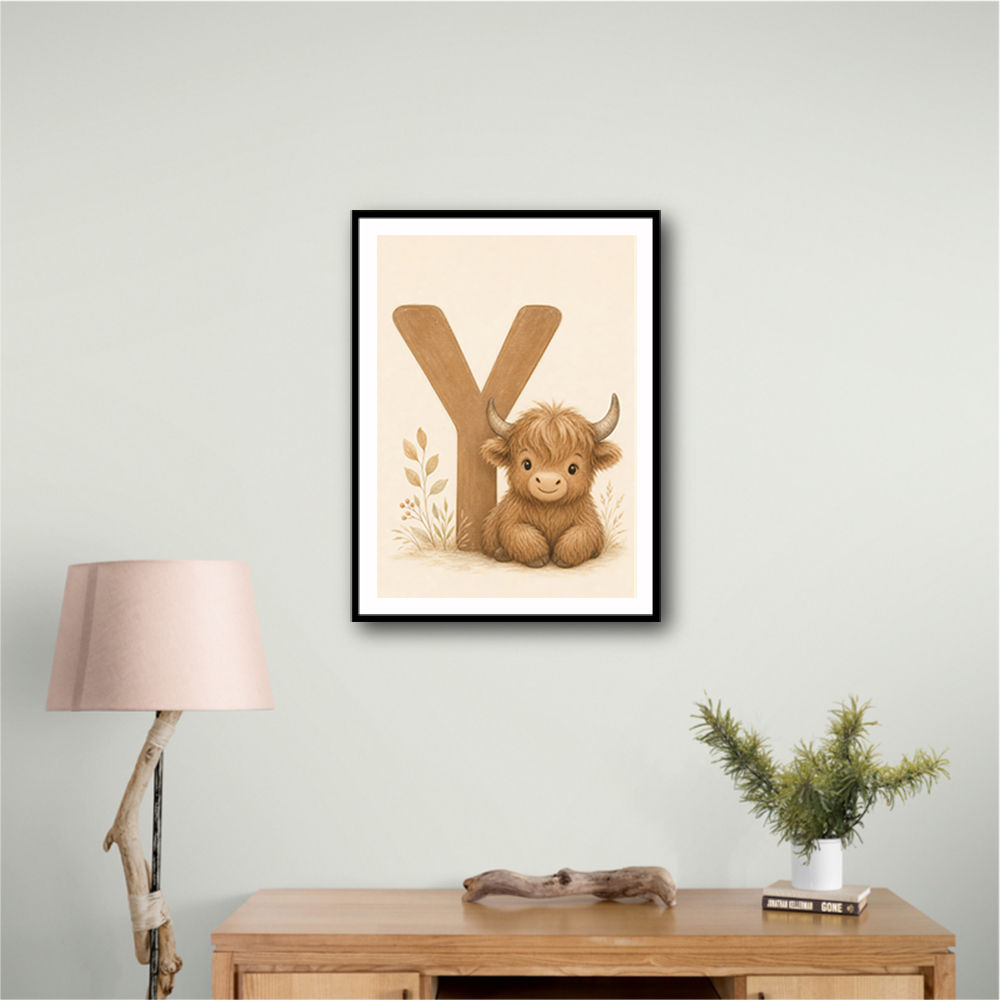 Y For Yak Illustration Art Print