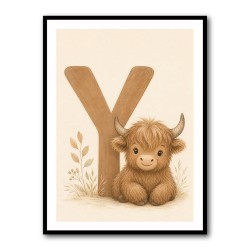 Y For Yak Illustration Art Print