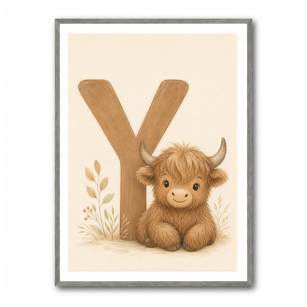 Y For Yak Illustration Art Print