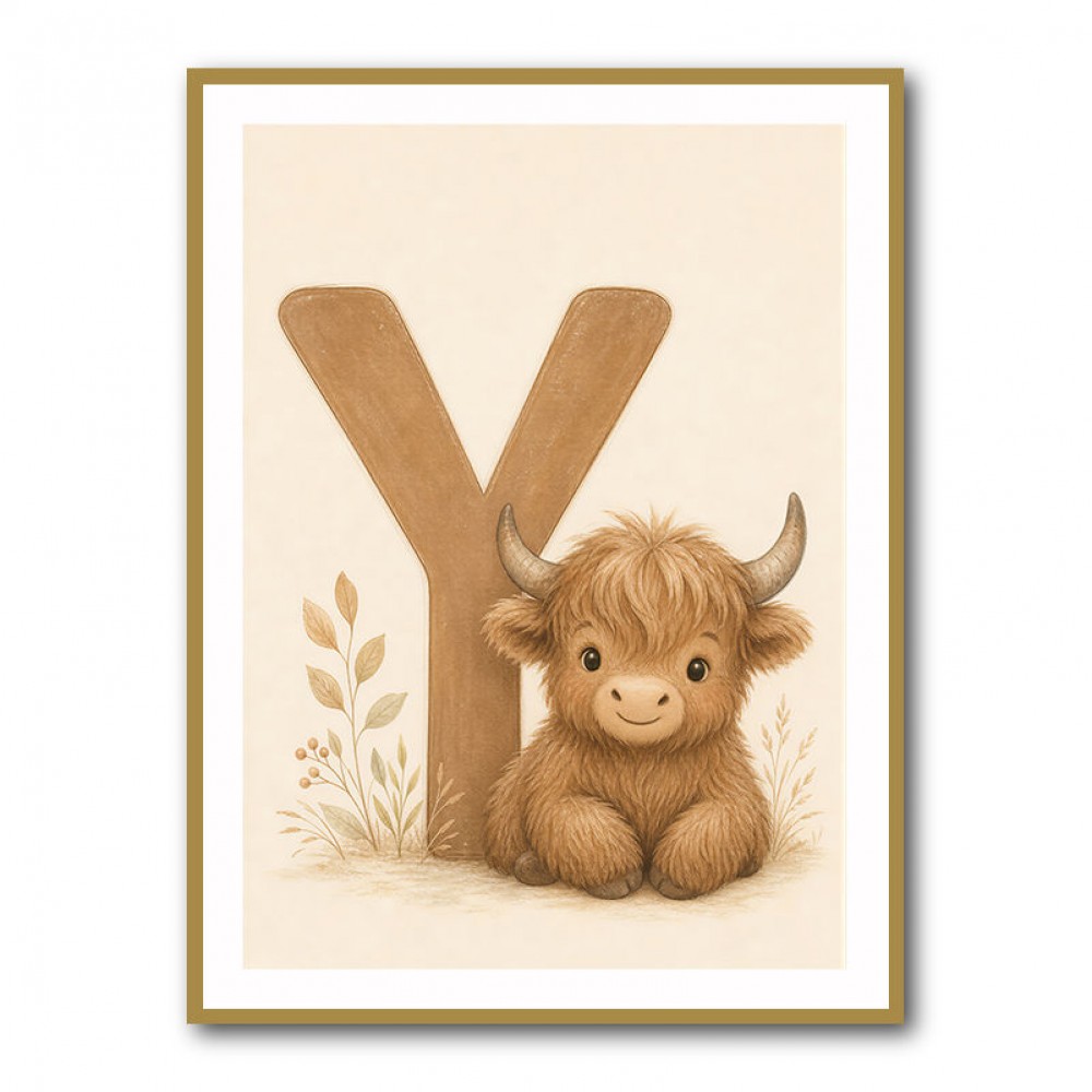 Y For Yak Illustration Art Print