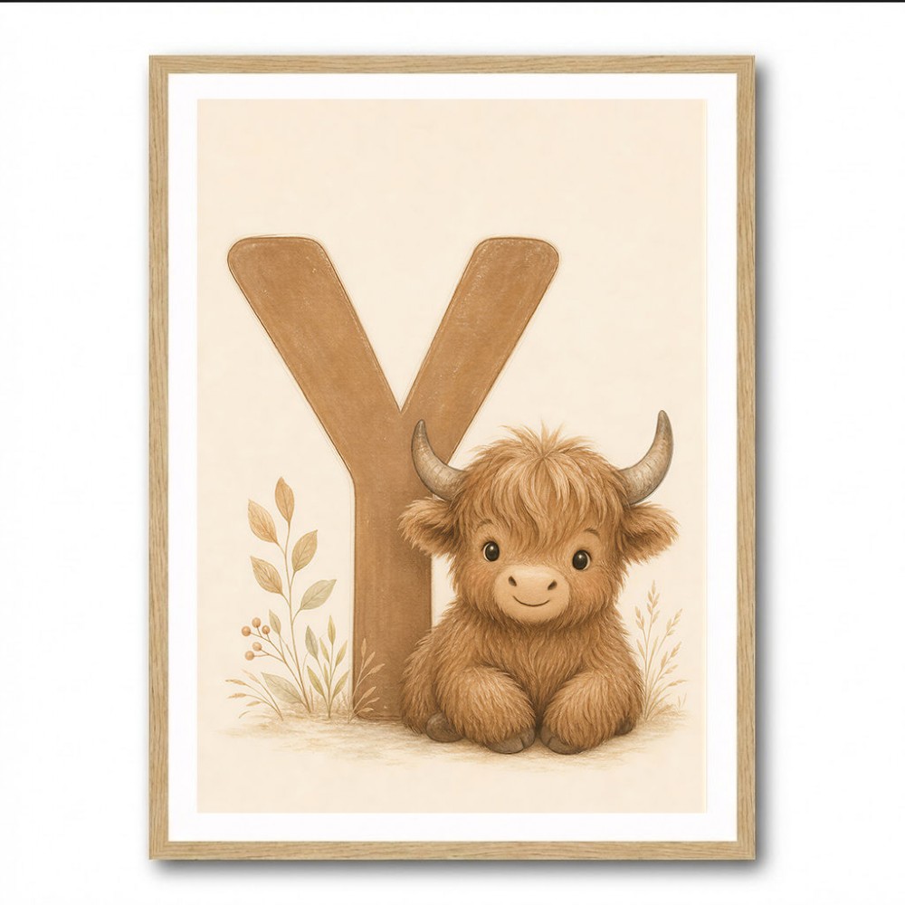 Y For Yak Illustration Art Print