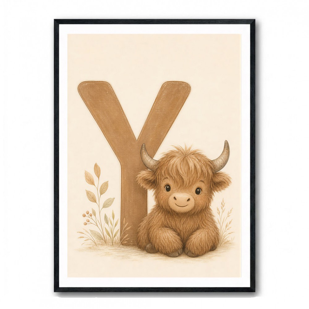 Y For Yak Illustration Art Print