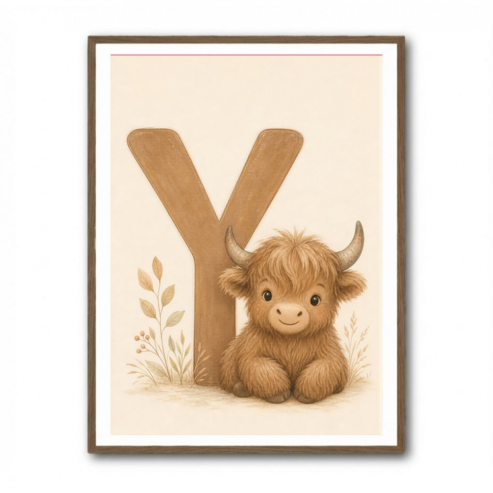 Y For Yak Illustration Art Print