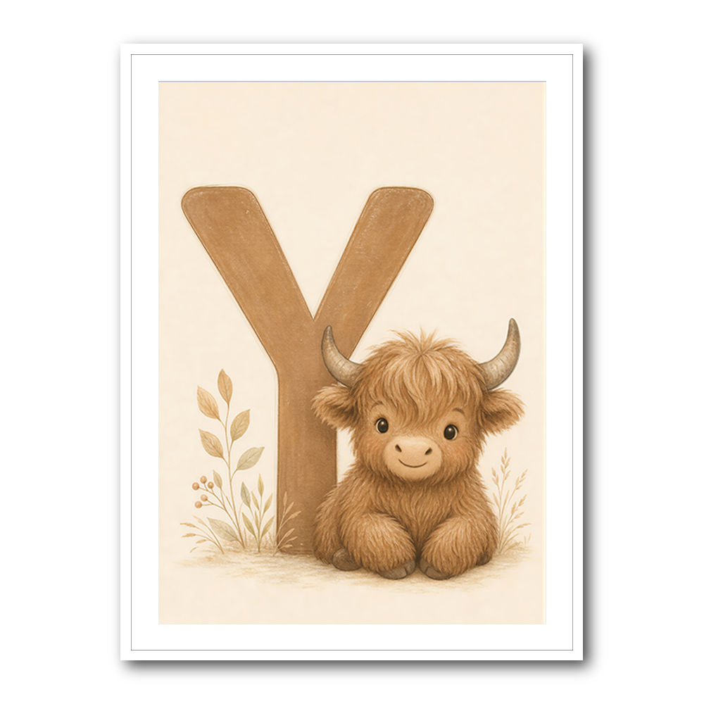 Y For Yak Illustration Art Print
