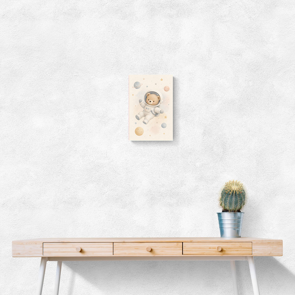 Bear Astronaut Nursery Wall Art Print 