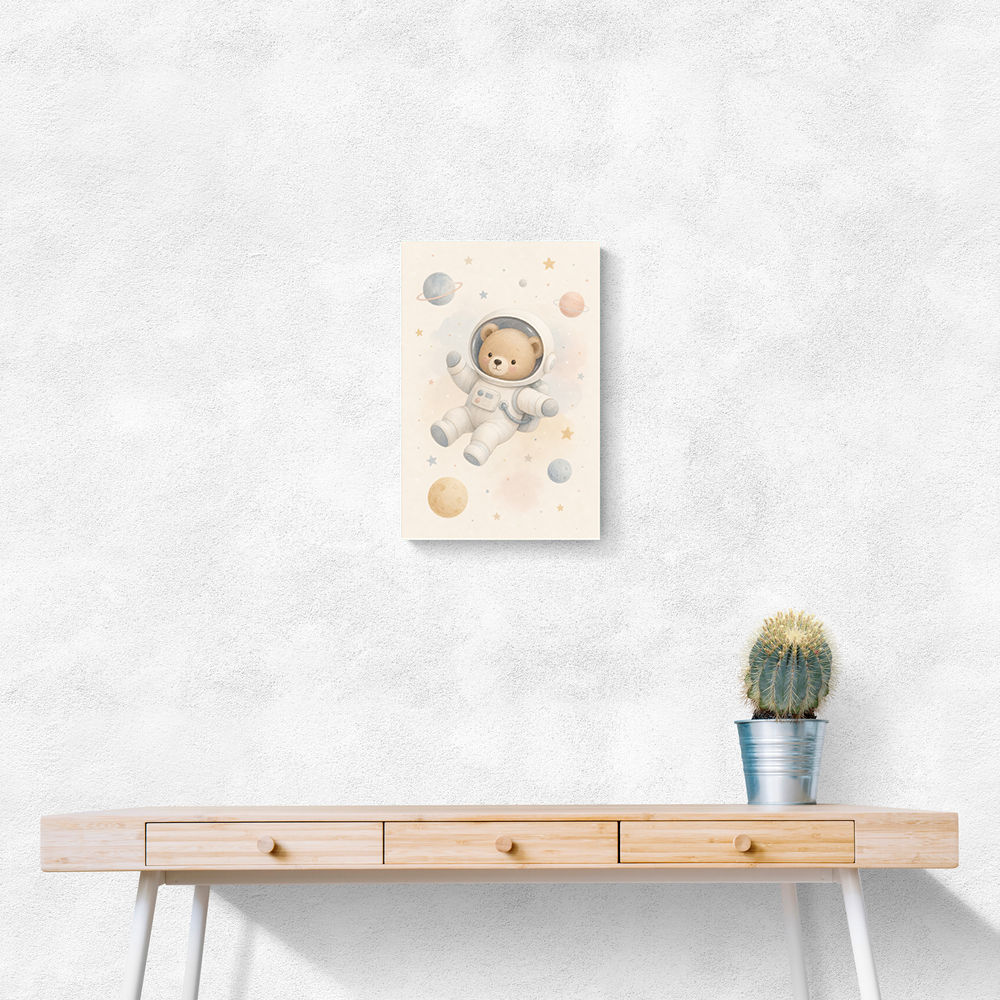 Bear Astronaut Nursery Wall Art Print 