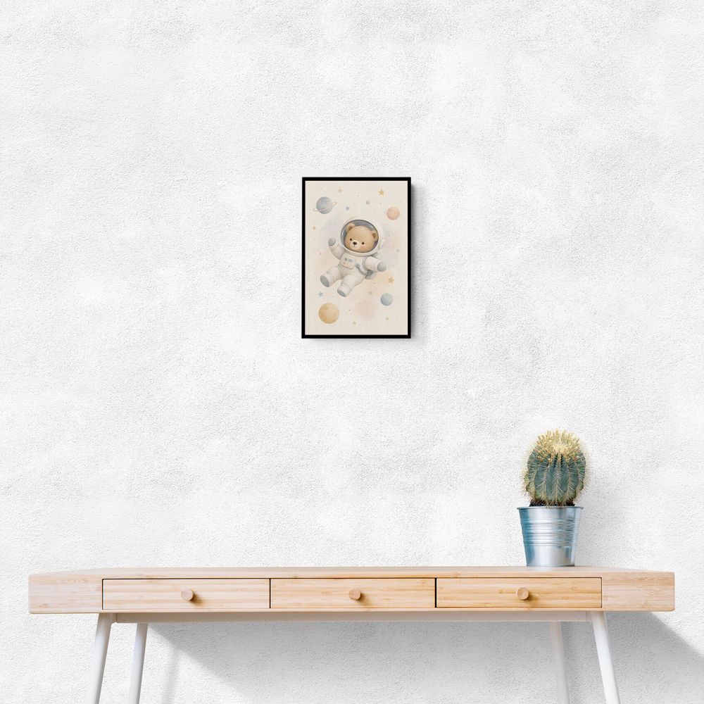 Bear Astronaut Nursery Wall Art Print 