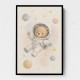Bear Astronaut Nursery Wall Art Print 