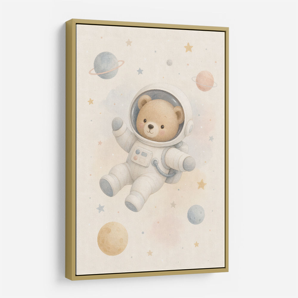 Bear Astronaut Nursery Wall Art Print 
