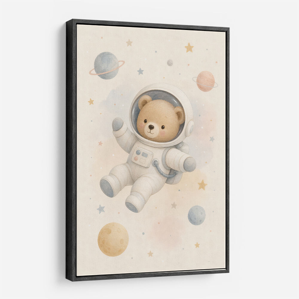 Bear Astronaut Nursery Wall Art Print 