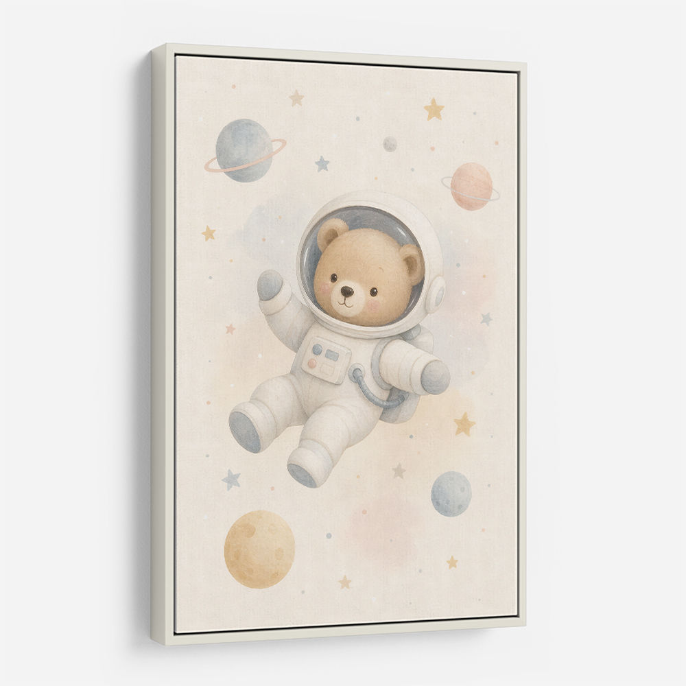 Bear Astronaut Nursery Wall Art Print 