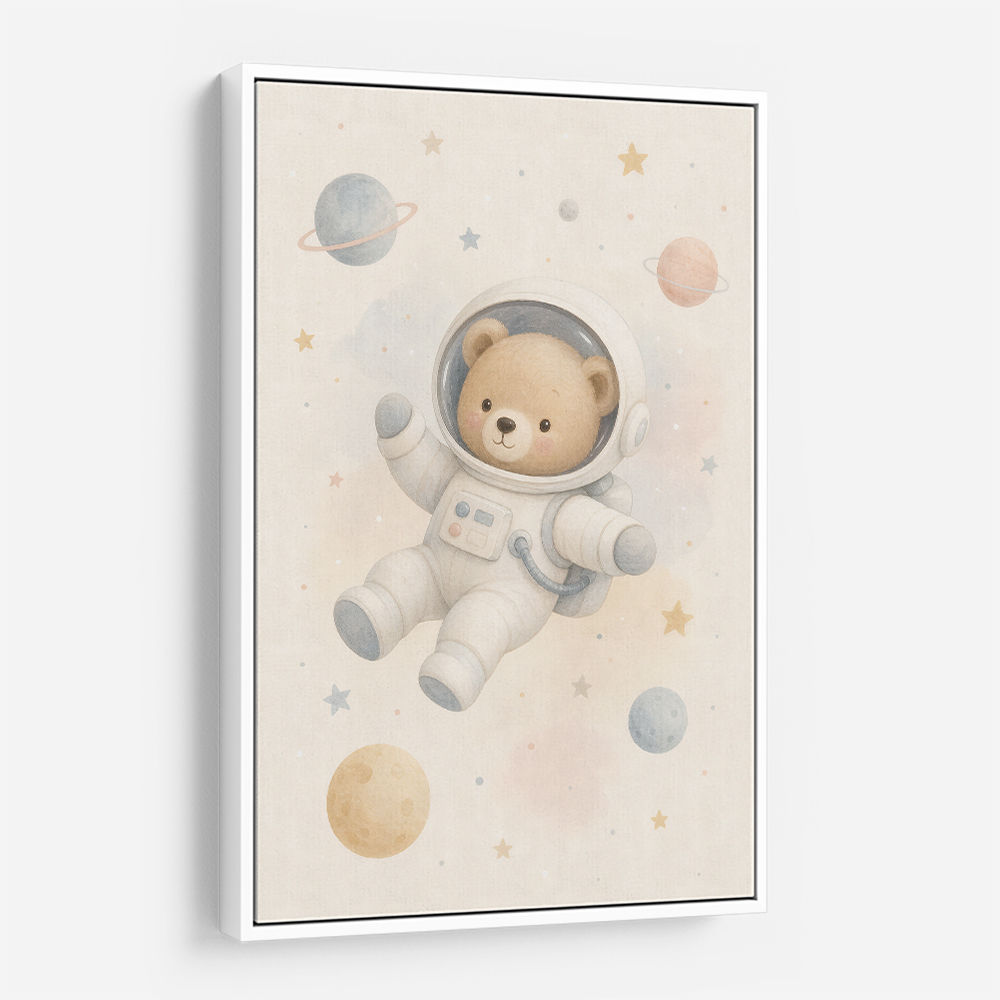 Bear Astronaut Nursery Wall Art Print 