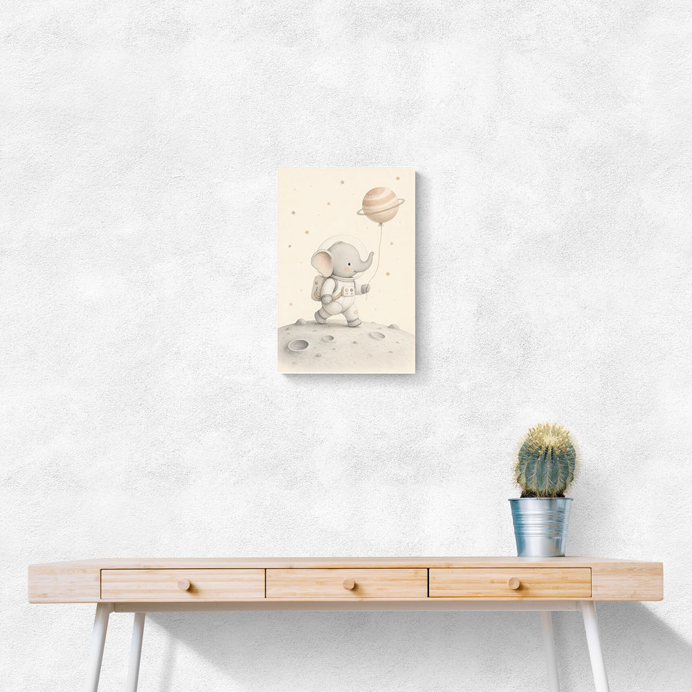 Elephant Moon Walk Nursery Wall Art Print 
