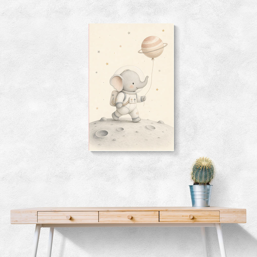 Elephant Moon Walk Nursery Wall Art Print 