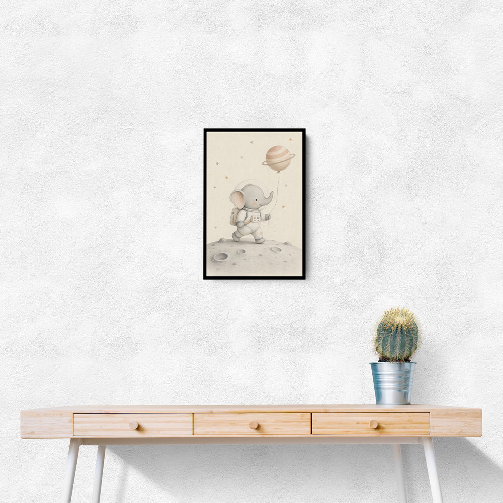 Elephant Moon Walk Nursery Wall Art Print 